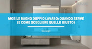 Mobile bagno sospeso 160cm con doppio lavabo in ceramica e specchio LED - Made in Italy