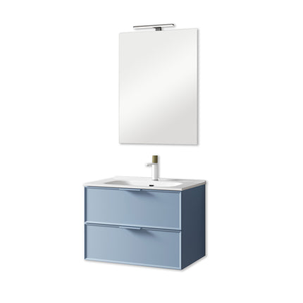 Composizione Bagno Sospesa 80cm - Zefira Azzurro Tiffany