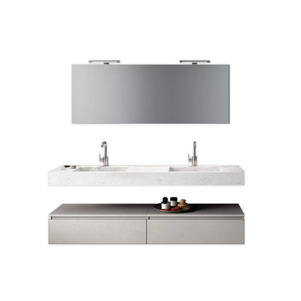 Mobile Bagno Sospeso 180cm Con Vasca Integrata Cassetto E Specchio