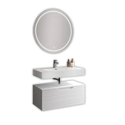 Composizione Bagno Sospesa 100cm Con Top Lavabo Scatolato - Solmira