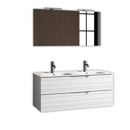 Composizione Bagno Sospesa 120cm Doppio Lavabo - Solmira