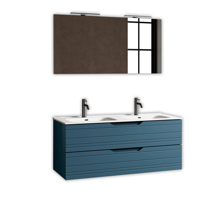 Composizione Bagno Sospesa 120cm Doppio Lavabo - Solmira