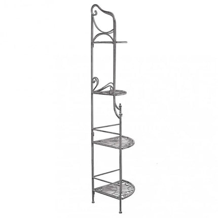 Scaffale Angolare Stile Provenzale Ferro Bianco Intagliato