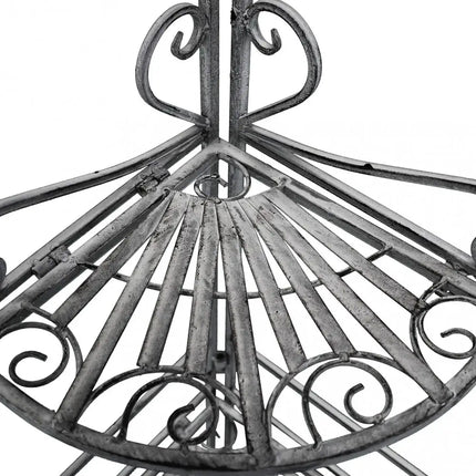 Scaffale Angolare Stile Provenzale Ferro Bianco Intagliato