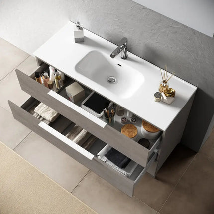 Composizione Bagno 120cm Sospesa Due Cassetti E Specchio Con Led Integrato