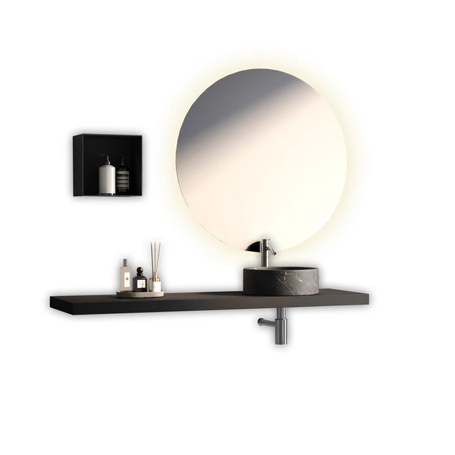 Composizione Bagno 140cm Con Mensola E Lavabo Da Appoggio