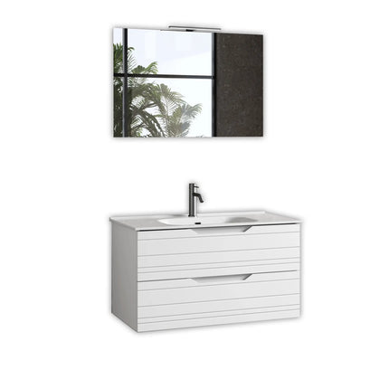 Composizione Bagno Sospesa 90cm - Solmira Bianco Opaco
