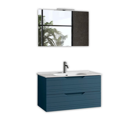 Composizione Bagno Sospesa 90cm - Solmira Blu