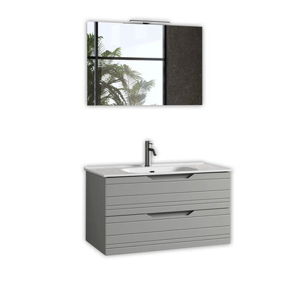 Composizione Bagno Sospesa 90cm - Solmira Grigio