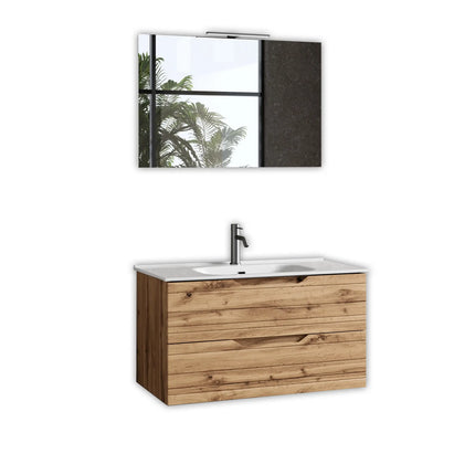 Composizione Bagno Sospesa 90cm - Solmira Quercia
