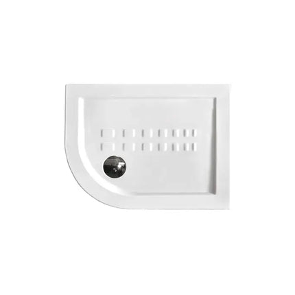 Piatto doccia semicircolare ceramica Althea ITO bianco H5.5cm 72x90 orientamento sinistro, raggio 38cm, decoro quadratini antiscivolo
