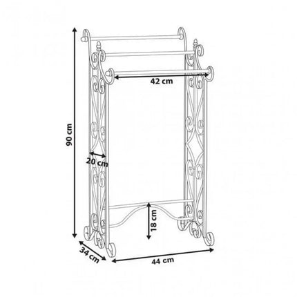 Porta Asciugamani Shabby Chic In Ferro Bianco