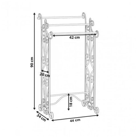Porta Asciugamani Shabby Chic In Ferro Bianco