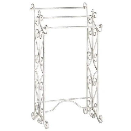 Porta Asciugamani Shabby Chic In Ferro Bianco
