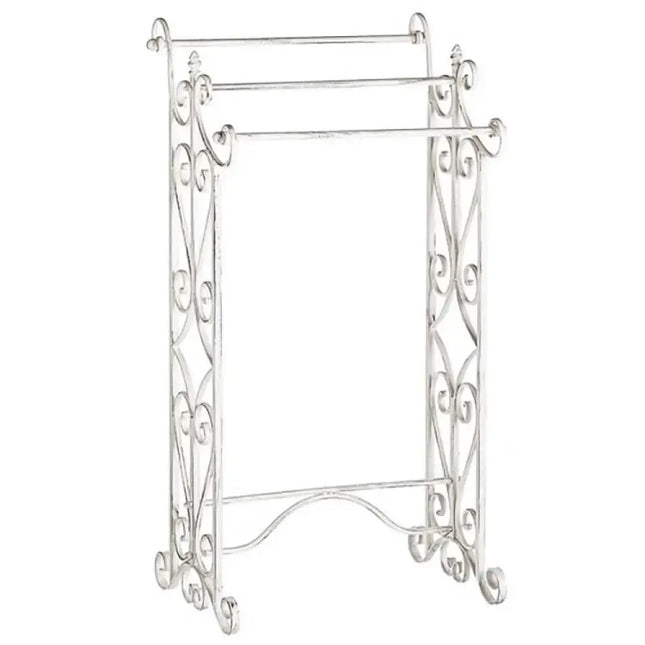 Porta Asciugamani Shabby Chic In Ferro Bianco