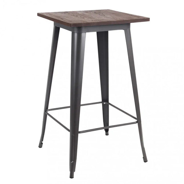 Tavolino Alto Antracite con Piano in Legno