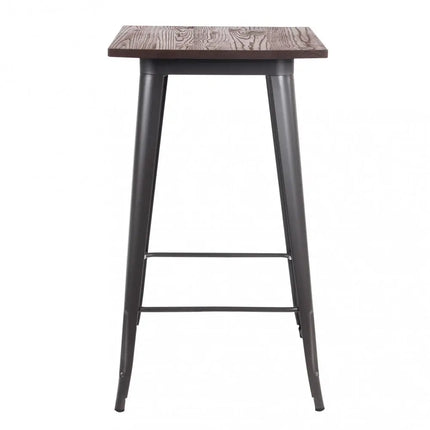 Tavolino Alto Antracite con Piano in Legno