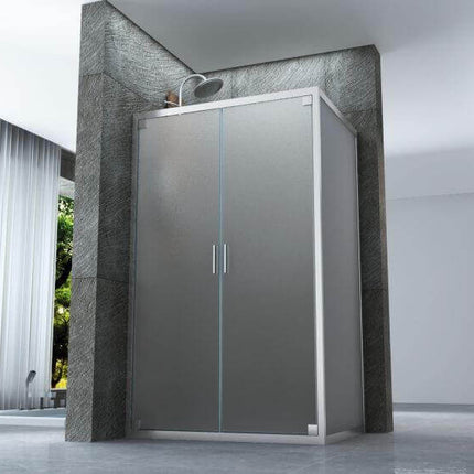 Box Doccia 6mm Porta Saloon Apertura Interna Esterna Opaco H190