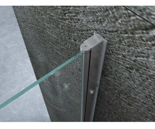 Cerniera battente verticale a muro cromata del box doccia Venus lato fisso, cristallo 8mm trasparente H195
