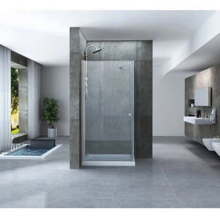 Box doccia angolare Venus anta battente totale cristallo 8mm H195 in ampio bagno luminoso con grandi finestre