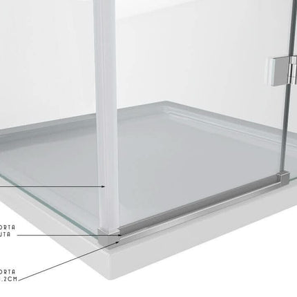 Box Doccia Angolare In Cristallo Anticalcare Trasparente 8mm Porta Battente