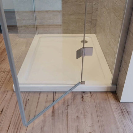 Box Doccia Angolare In Cristallo Anticalcare Trasparente 8mm Porta Battente