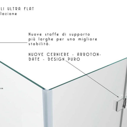 Box Doccia Angolare In Cristallo Anticalcare Trasparente 8mm Porta Battente