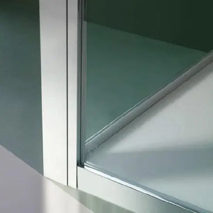 Box doccia profili cromati cincillà doppia anta apertura centrale, cristallo satinato 6mm H200cm anticalcare, decorativo
