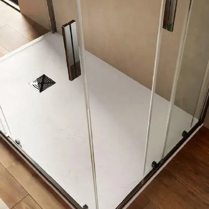 EASYFLEX doppia anta scorrevole 6mm cristallo trasparente anticalcare H200, profili cromati, vista d'insieme, adattabilità