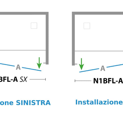 Box Doccia H200 6mm Battente Lato Muro