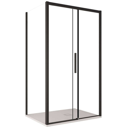 Box Doccia Profili Neri Cristallo 6mm Anticalcare Scorrevole H195