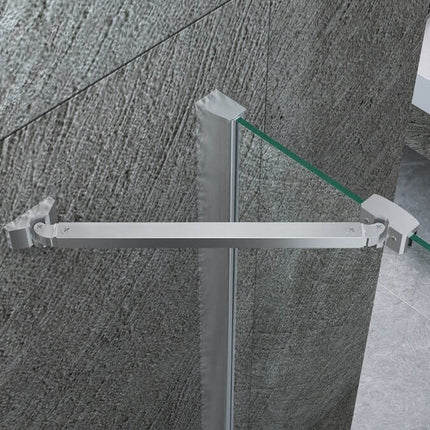 Barra di supporto cromata stabilizzatrice del box doccia semicircolare Leo, cristallo 8mm trasparente H195