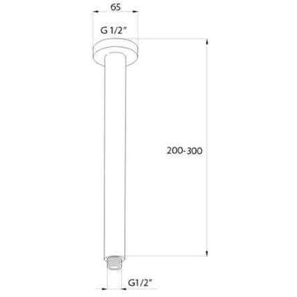 Braccio doccia a soffitto design rotondo - 20cm / 30cm