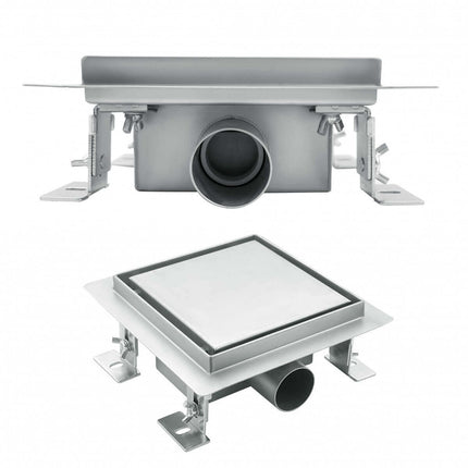 Canalina Di Scarico Doccia Piastrellabile Acciaio Inox 15x15