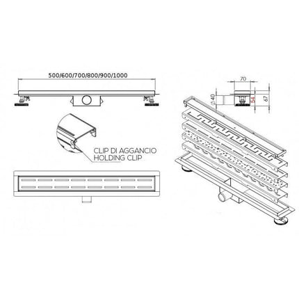 Canalina Di Scarico Doccia Piastrellabile Acciaio Inox - Reverse