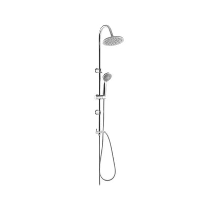 Colonna doccia Laos senza miscelatore con soffione tondo in acciaio inox 200 mm e doccetta a 3 getti