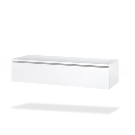 Composizione Bagno 120cm Con Doppio Lavabo, Base Con Cassetto E Specchio Con Lampada