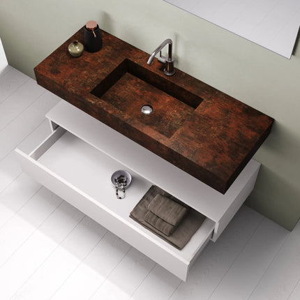 Composizione Bagno 120cm Con Vasca Integrata Cassetto E Specchio
