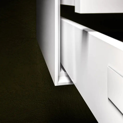 Composizione Mobile Bagno 90cm Sospeso Due Cassetti e Specchio Con Lampada