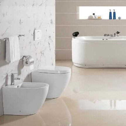 Coppia Sanitari Design Sospesi / A Terra Filo Muro Sanitari A Terra
