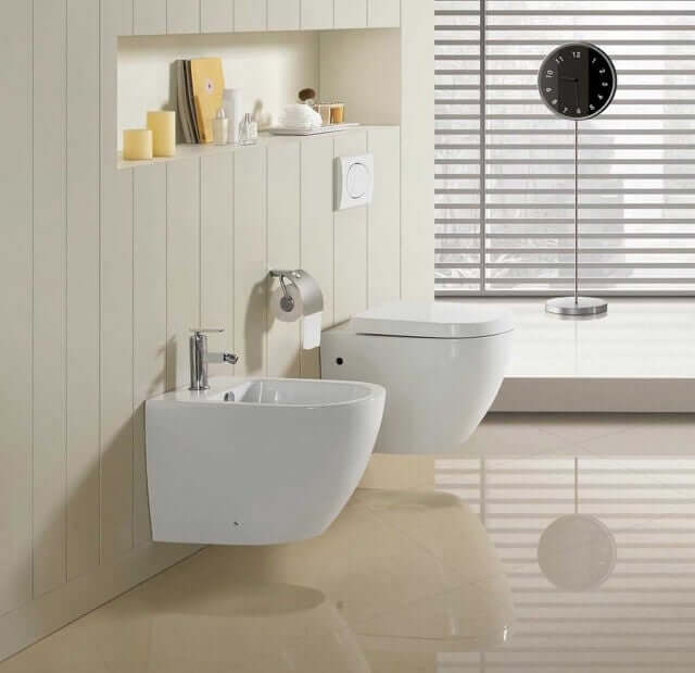 Coppia Sanitari Design Sospesi / A Terra Filo Muro Sanitari Sospesi