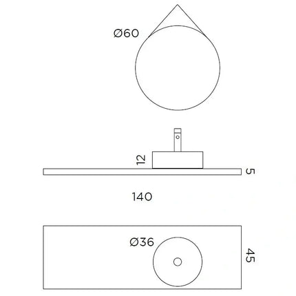 Composizione Bagno Completa Con Mensola Porta Lavabo 140cm