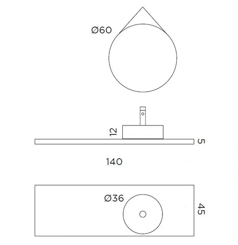 Composizione Bagno Completa Con Mensola Porta Lavabo 140cm