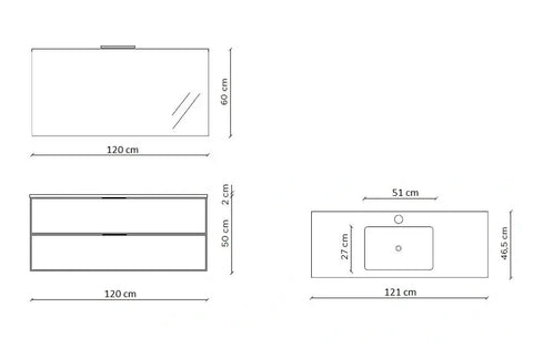 Composizione Bagno Sospesa 120cm - Solmira