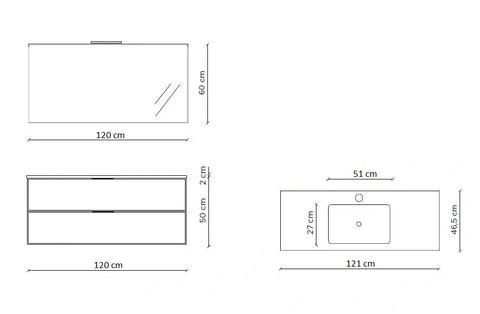 Composizione Bagno Sospesa 120cm - Solmira