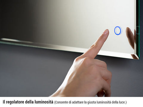 Specchio led luce dimmer