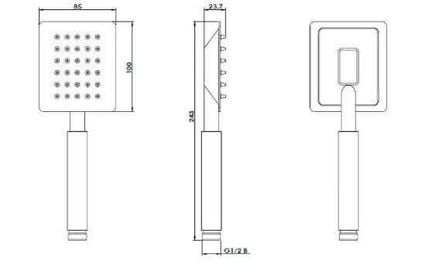 Doccetta A Mano Acciaio Inox Cromato Design Moderno - 1014
