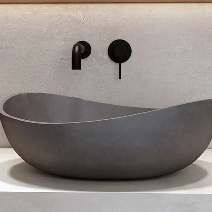 KARAG ERIS | Lavabo Da Appoggio In Pietra Ricomposta Grigio Cemento