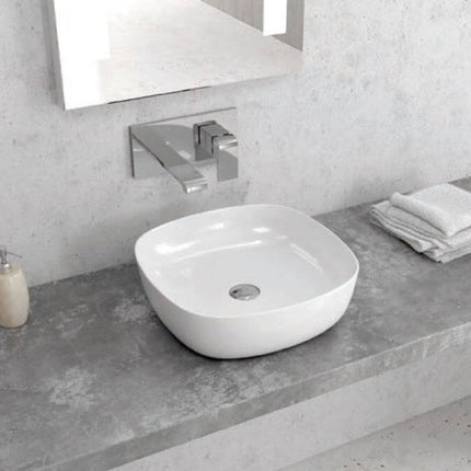 Lavabo Da Appoggio In Ceramica Bianca 37,5x37,5 WKG2184