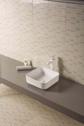 Lavabo Da Appoggio In Ceramica Bianca 38,5x38,5 - LB801W